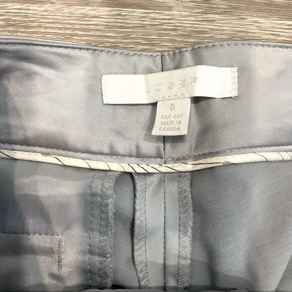 Josef Silver Color Flat front Straight pants Satin Stretchy Treasure Low Rise - Picture 7 of 9